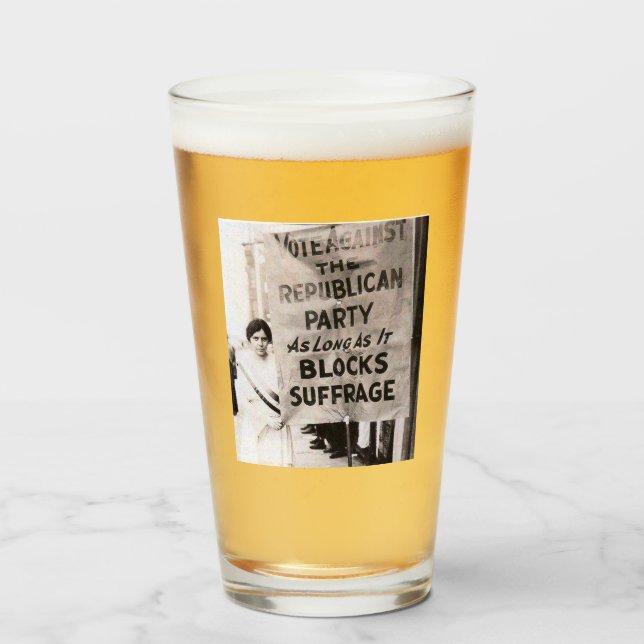 Copo De Pint Voto Contra o Partido Republicano" Vidro Sufrage (Frente (Preenchido))