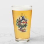 Copo De Pint Watercolor Christmas Snowman tree branch Né<br><div class="desc">Watercolor,  Natal,  Snowman tree branch Ano Novo</div>