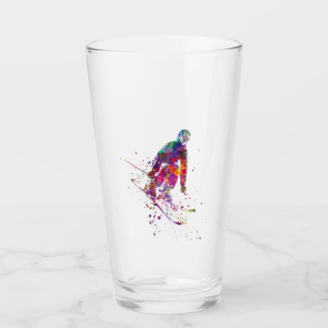 Copo De Pint watercolor skier (Frente)