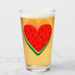 Copo De Pint Watermelon Heart Dia de os namorados Palestina Liv