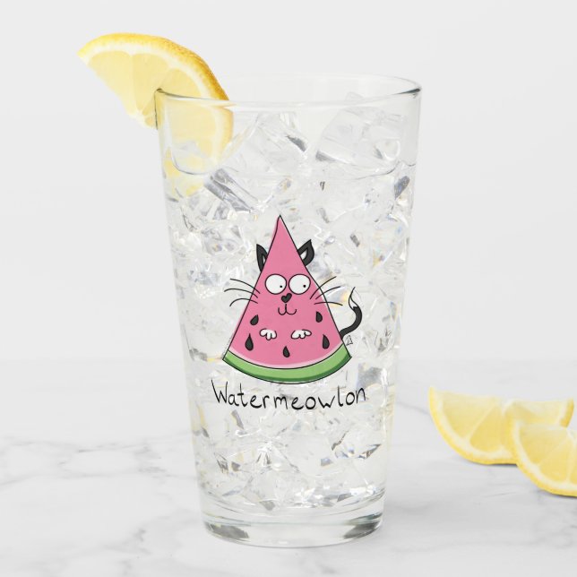 Copo De Pint Watermeowlon Watermeline Cat Glass (Gelo frontal)