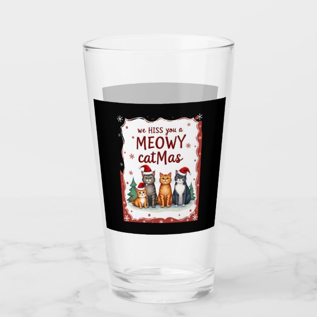 Copo De Pint We Hiss You A Meowy Catmas Funny Cat Christmas Ugl (Frente)