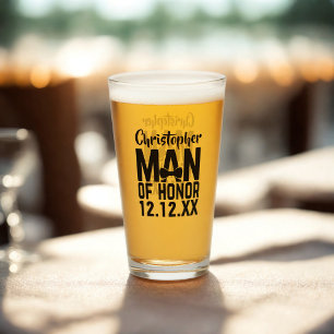 Copo De Pint Wedding Party Man of Honor Gift Personalized Glass