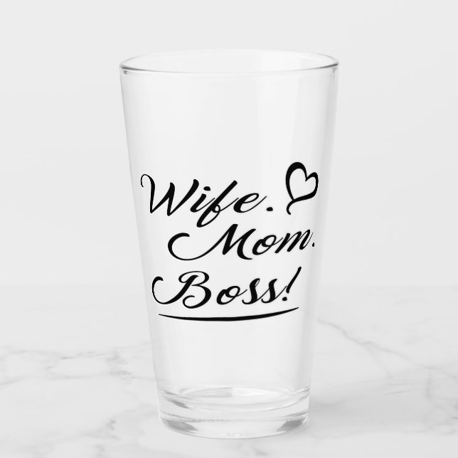 Copo De Pint Wife, Mom, Boss  (Frente)