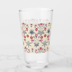 Copo De Pint William Morris Daisy Padrão Floral Vermelho Laran