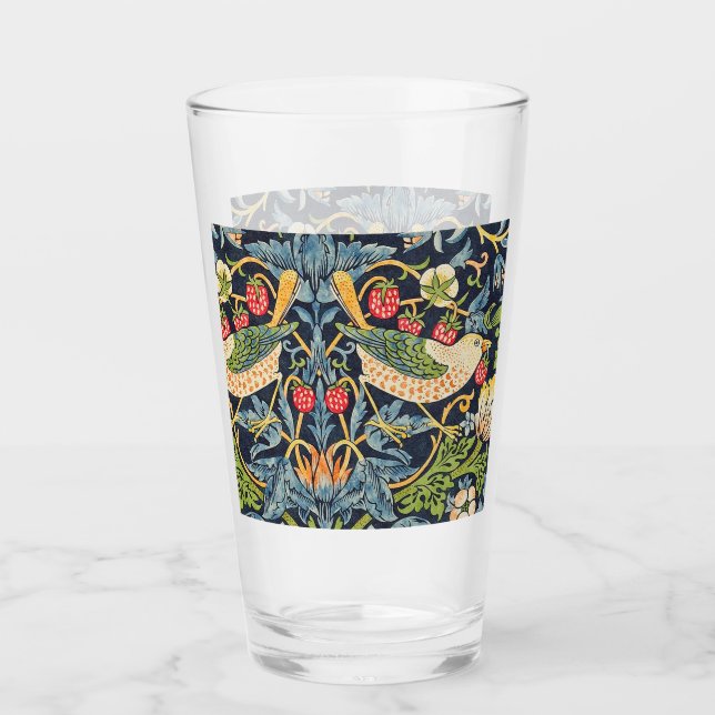 Copo De Pint William Morris Strawberry Thief Padrão Floral (Frente)
