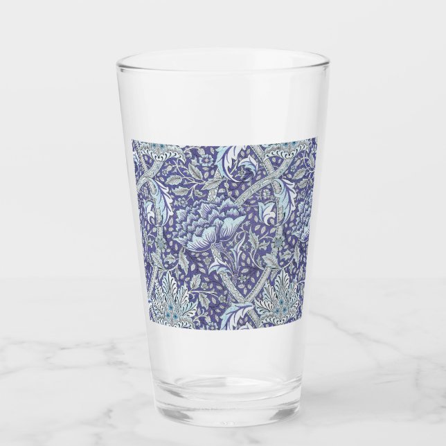 Copo De Pint William Morris Windrush Padrão Floral Azul (Frente)