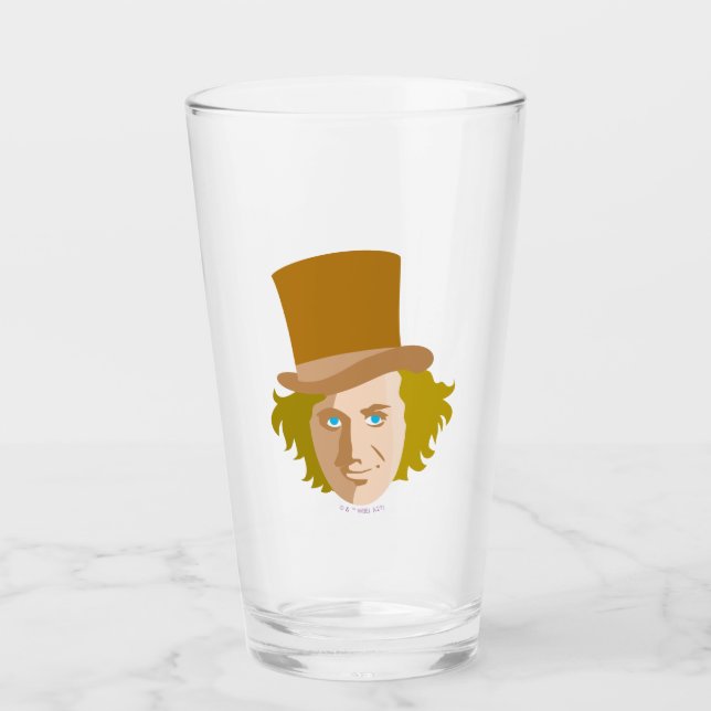 Copo De Pint Willy Wonka Stenciled Face Graphic (Frente)