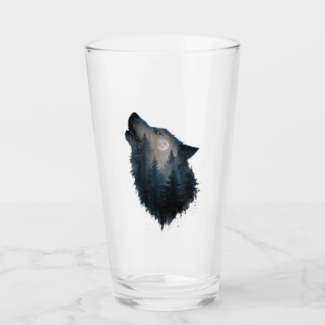 Copo De Pint Wolf Howl Forest Moon (Frente)