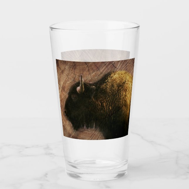 Copo De Pint Wood Bison Buffalo (Frente)