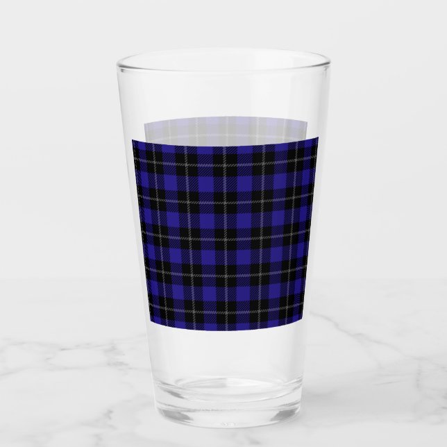 Copo De Pint Xadrez Real Azul Preto (Frente)