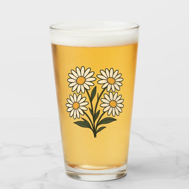 Copo De Pint xícara com flores (Frente (Preenchido))