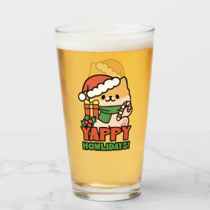 Copo De Pint Yappy Howlidays - Bela Cartoon de Cão de Natal
