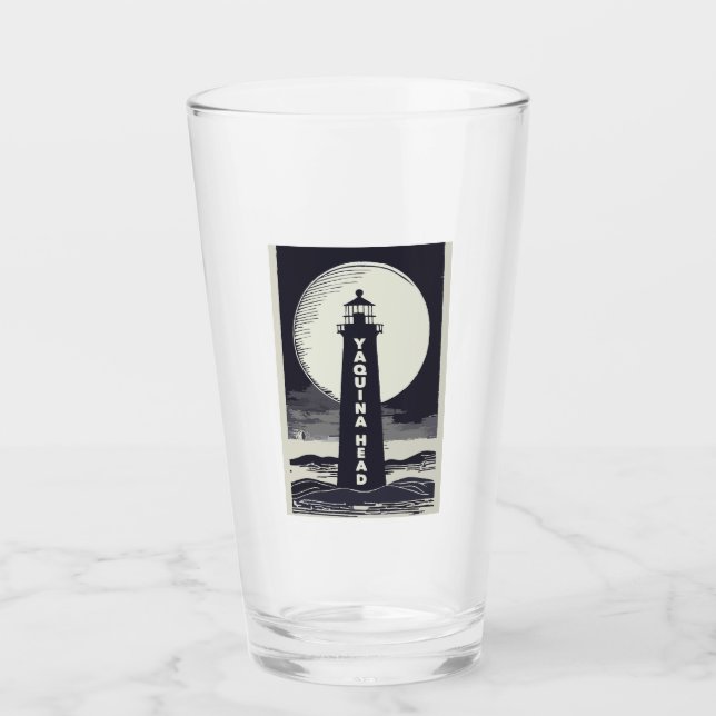 Copo De Pint Yaquina Head Lighthouse Oregon Moon (Frente)