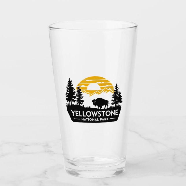 Copo De Pint Yellowstone National Park Bebendo Glass Tumbler (Frente)