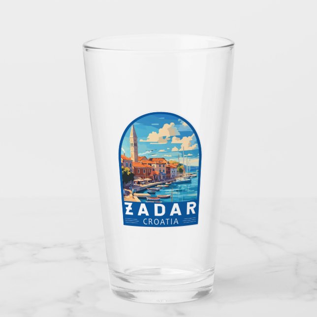 Copo De Pint Zadar Croácia Viagem Art Emblem (Frente)