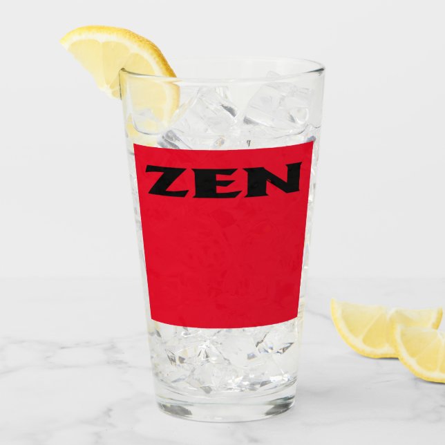 Copo De Pint Zen black red glass tumbler (Gelo frontal)