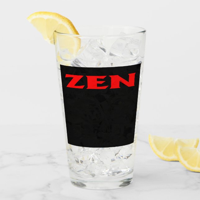 Copo De Pint Zen red black glass tumbler (Gelo frontal)
