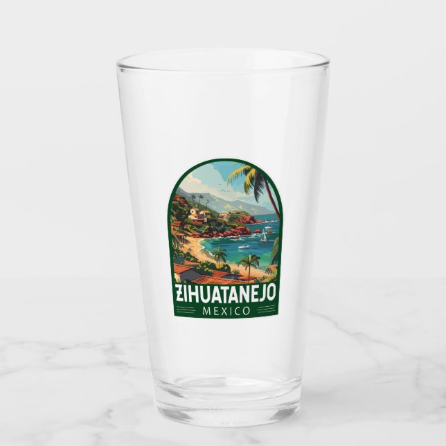Copo De Pint Zihuatanejo Mexico Viagem Art Vintage (Frente)