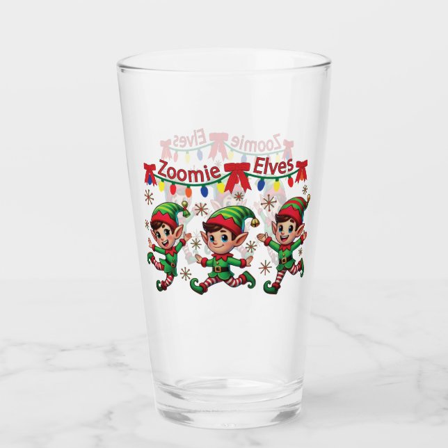 Copo De Pint Zoomie Elves Natal (Frente)