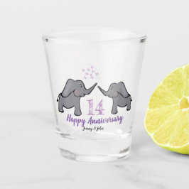 Copo De Shot 14th ivory wedding anniversary cute elephant