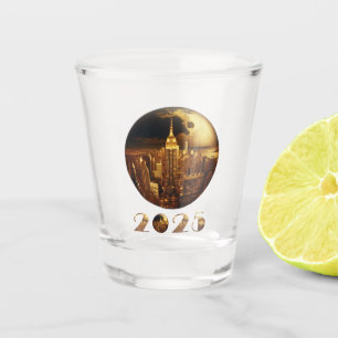 Copo De Shot 2025 Ano Novo - Festa-Bola-NYC Dourado-