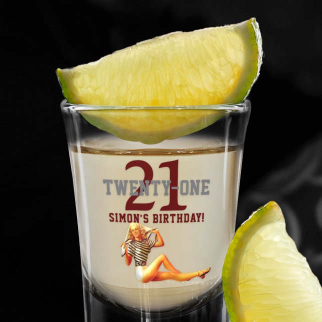 Copo De Shot 21º Aniversário Bonito Blonde 21 Nome (Criador carregado)