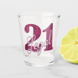 Copo De Shot 21 e jurídico | Faux Glitter aniversário de 21 ano
