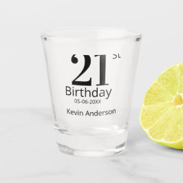 Copo De Shot 21st birthday bold letter name date simple man boy