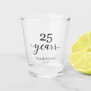 Copo De Shot 25 anos aniversário de casamento de prata