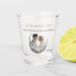 Copo De Shot 25th Wedding Anniversary Heirloom Celebration