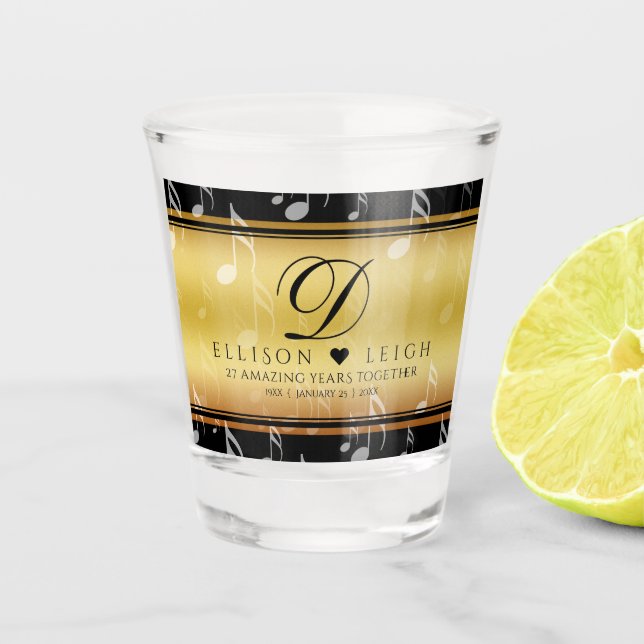 Copo De Shot 27.º aniversário de casamento musical (Frente)