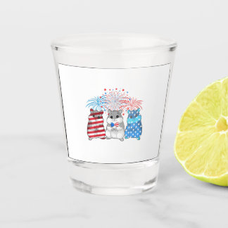 Copo De Shot 4º De Julho Bandeira Americana Happy Guiné Pig