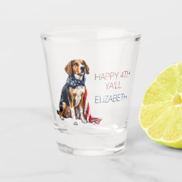 Copo De Shot 4 de julho Cão Patriótico de Caça Personalizado
