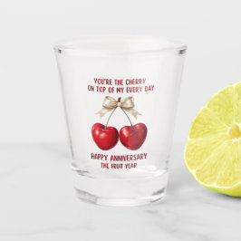 Copo De Shot 4th Anniversary Card, Fruit Anniversary Ornament