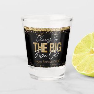 Copo De Shot 50º aniversário, Dourado e preto, grande e grande