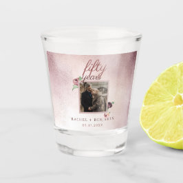 Copo De Shot 50 anos de Rosa de casamento