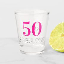 50 e fabuloso | Favor de Festa de aniversário Rosa