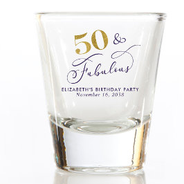 Copo De Shot 50th Birthday Purple Gold Party Favor