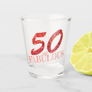 Copo De Shot 50th Brilho coral Bokeh da celebração do