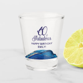 Copo De Shot 60 e Festa de aniversário brilhante de mármore fab