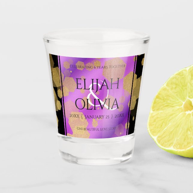 Copo De Shot 6 33º aniversário do casamento de 48º Ametist (Frente)