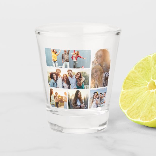 Copo De Shot 6 Modelo de Colagem de Fotografias Personalizar (Frente)
