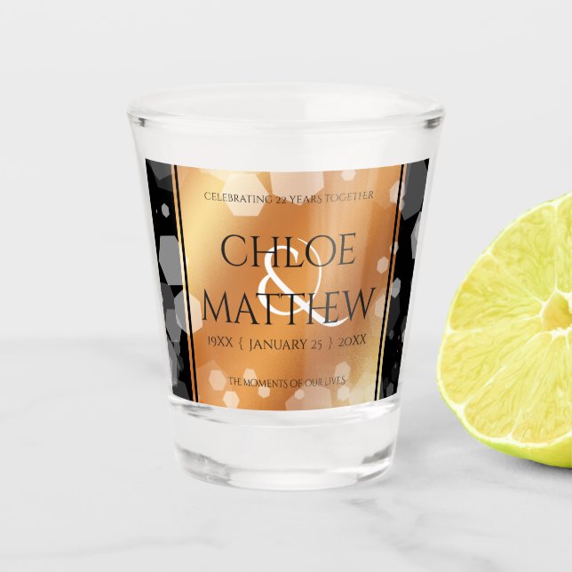 Copo De Shot 7 22º aniversário do Casamento de Cobre (Frente)