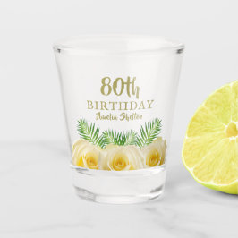 Copo De Shot 80 Floral de Rosas Amarelas