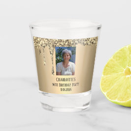 Copo De Shot 90th Ninety Elegant Birthday Party Gold