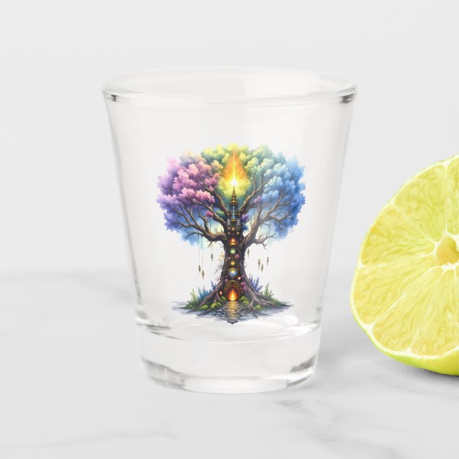 Copo De Shot A Árvore Celestial dos Reinos Eternos (Frente)