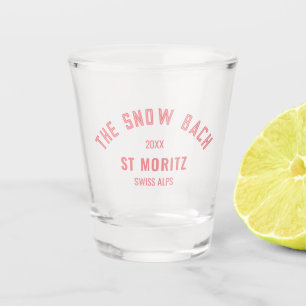 Copo De Shot A Bachelorette do Tema de Esqui Rosa da Neve