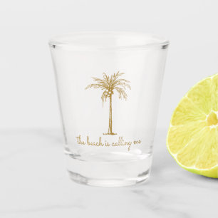Copo De Shot A praia chama-me Árvore de Palma de Coco Ouro