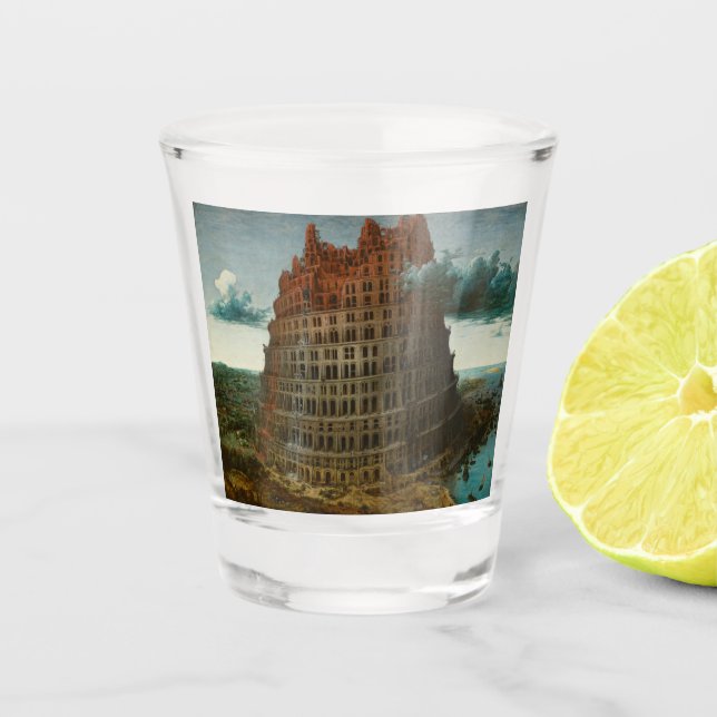 Copo De Shot A Torre de Babel (por Pieter Bruegel, o Velho) (Frente)